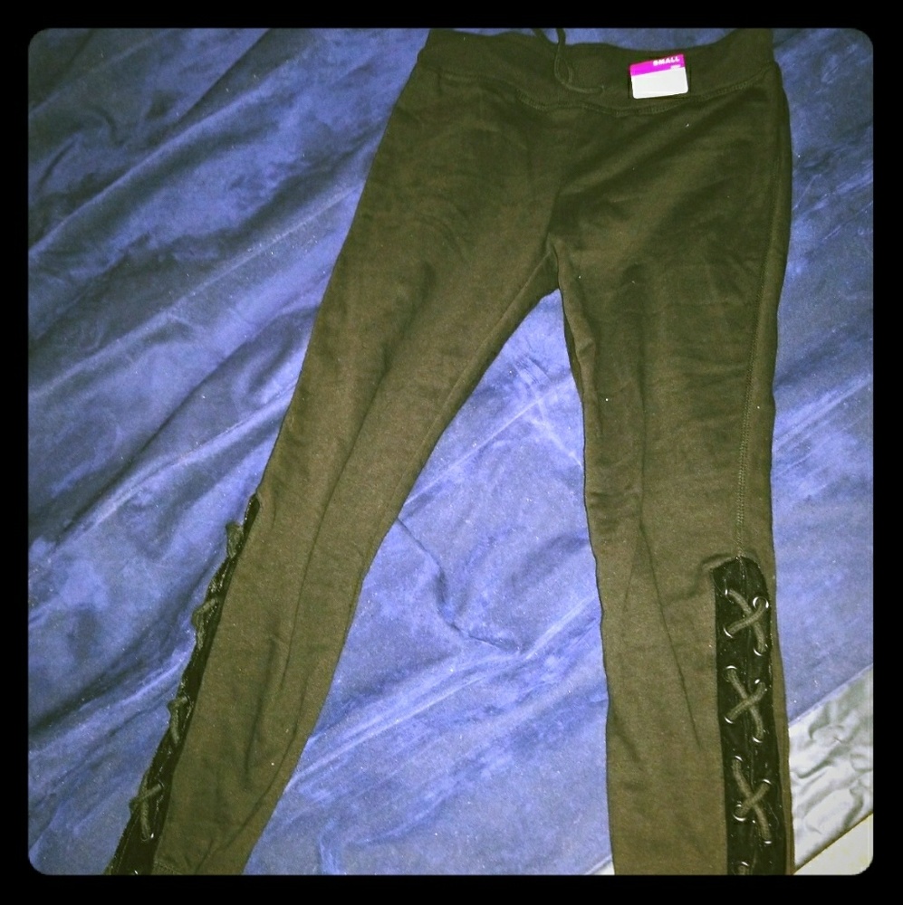 Fl Lace Up Joggers